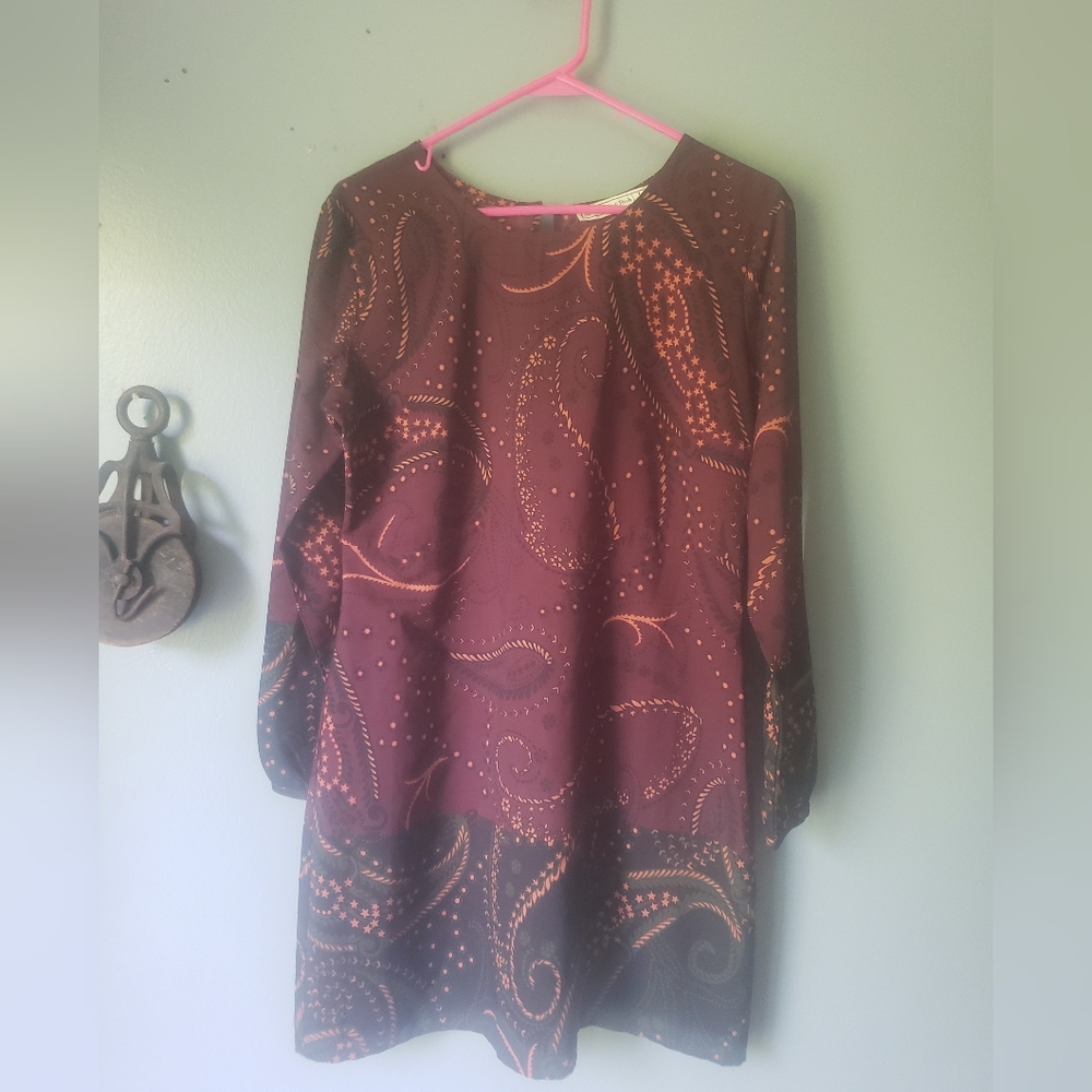 Abercrombie and Fitch Long Sleeved Paisley Midi Dress
